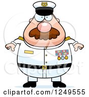 Clipart Of A Chubby Navy Admiral Man Royalty Free Vector Illustration by Cory Thoman