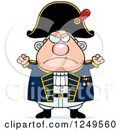 Poster, Art Print Of Mad Chubby Old Admiral Man With Balled Fists