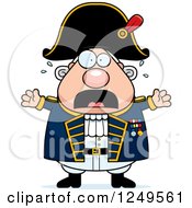 Poster, Art Print Of Scared Screaming Chubby Old Admiral Man