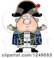 Poster, Art Print Of Careless Shrugging Chubby Old Admiral Man