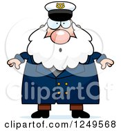 Poster, Art Print Of Surprised Gasping Chubby Sea Captain Man