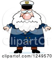 Poster, Art Print Of Depressed Chubby Sea Captain Man