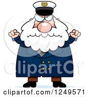 Mad Chubby Sea Captain Man With Balled Fists