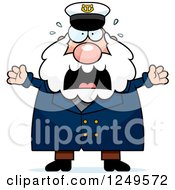 Poster, Art Print Of Scared Screaming Chubby Sea Captain Man