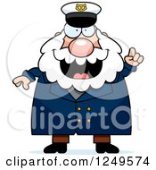 Poster, Art Print Of Smart Chubby Sea Captain Man With An Idea