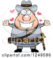 Poster, Art Print Of Loving Chubby Civil War Confederate Soldier Man Wanting A Hug