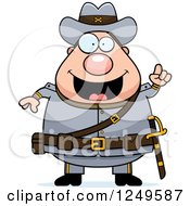 Poster, Art Print Of Smart Chubby Civil War Confederate Soldier Man With An Idea