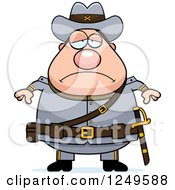 Poster, Art Print Of Depressed Chubby Civil War Confederate Soldier Man
