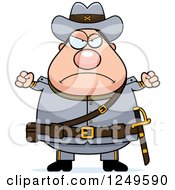 Mad Chubby Civil War Confederate Soldier Man With Balled Fists