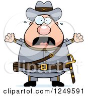 Poster, Art Print Of Scared Screaming Chubby Civil War Confederate Soldier Man