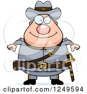 Poster, Art Print Of Happy Chubby Civil War Confederate Soldier Man