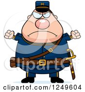 Poster, Art Print Of Mad Chubby Civil War Union Soldier Man With Balled Fists