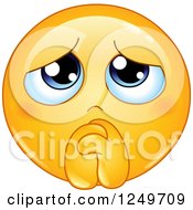 Poster, Art Print Of Yellow Emoticon Smiley Begging And Pleading