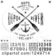 Poster, Art Print Of Distressed Navy Anchor And Paddle Designs With Letters And Numbers