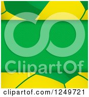 Poster, Art Print Of Brazilian Themed Green Panel Over A Football Soccer Ball