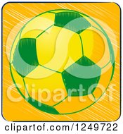 Poster, Art Print Of Sketched Brazilian Themed Football Soccer Ball