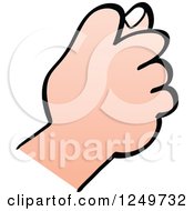 Clipart Of A Cartoon Caucasian Hand With A Fist And Finger Royalty Free Vector Illustration by Zooco
