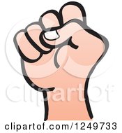 Clipart Of A Cartoon Caucasian Hand In A Fist Royalty Free Vector Illustration by Zooco