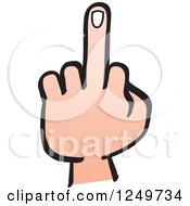 Poster, Art Print Of Cartoon Caucasian Hand With A Middle Finger Up