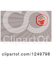 Clipart Of A Union Worker Using A Sledgehammer And Ray Business Card Design Royalty Free Illustration by patrimonio
