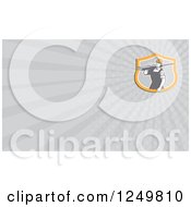 Clipart Of A Construction Worker With A Board And Ray Business Card Design Royalty Free Illustration