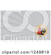 Clipart Of A Construction Worker And Mechanical Digger And Ray Business Card Design Royalty Free Illustration
