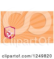 Clipart Of A Fireman And Ray Business Card Design Royalty Free Illustration