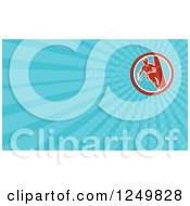 Clipart Of A Power Lineman And Ray Business Card Design Royalty Free Illustration