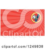 Clipart Of A Climbing Power Lineman And Ray Business Card Design Royalty Free Illustration