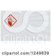 Clipart Of A Soldier With A Rifle And Ray Business Card Design Royalty Free Illustration