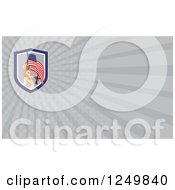 Clipart Of A Soldier With An American Flag And Ray Business Card Design Royalty Free Illustration