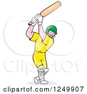 Cartoon Cricket Batsman Player
