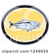 Kingfish In A Black Gray And Yellow Oval