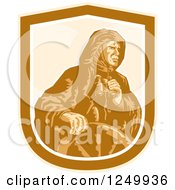 Clipart Of A Retro Fisherman Captain Holding Binoculars At The Helm Royalty Free Vector Illustration by patrimonio