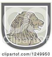 Poster, Art Print Of Retro Male Lion Head In A Shield