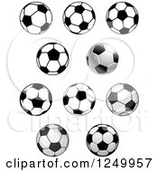 Clipart Of Soccer Balls Royalty Free Vector Illustration
