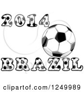 Poster, Art Print Of Soccer Ball And 2014 Brazil Text