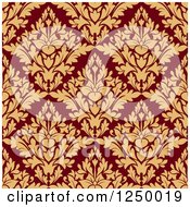 Clipart Of A Seamless Background Pattern Of Damask Royalty Free Vector Illustration