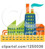 Clipart Of A Colorful Factory Royalty Free Vector Illustration