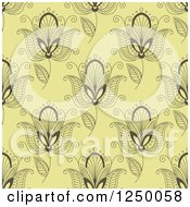 Clipart Of A Seamless Background Pattern Of Henna Flowers Royalty Free Vector Illustration