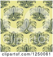 Clipart Of A Seamless Background Pattern Of Henna Flowers Royalty Free Vector Illustration