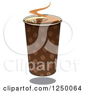 Clipart Of A Take Out Coffee Cup Royalty Free Vector Illustration