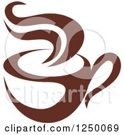 Poster, Art Print Of Brown Cafe Coffee Cup With Steam 52