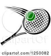 Clipart Of A Tennis Ball And Racket Royalty Free Vector Illustration