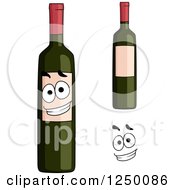 Clipart Of Wine Bottle Characters Royalty Free Vector Illustration
