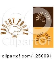 Clipart Of Chef Hats With Bakery Foods Shop Text Royalty Free Vector Illustration