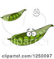 Clipart Of Pea Pods Royalty Free Vector Illustration