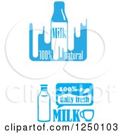 Clipart Of Blue Milk Designs Royalty Free Vector Illustration
