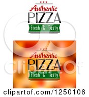 Clipart Of Authentic Pizza Fresh And Tasty Text Royalty Free Vector Illustration