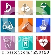 Clipart Of Colorful Square Medical And Science Icons Royalty Free Vector Illustration by Vector Tradition SM